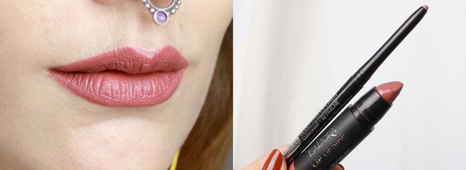 isadora lip desire sculpting lipstick 52 praline