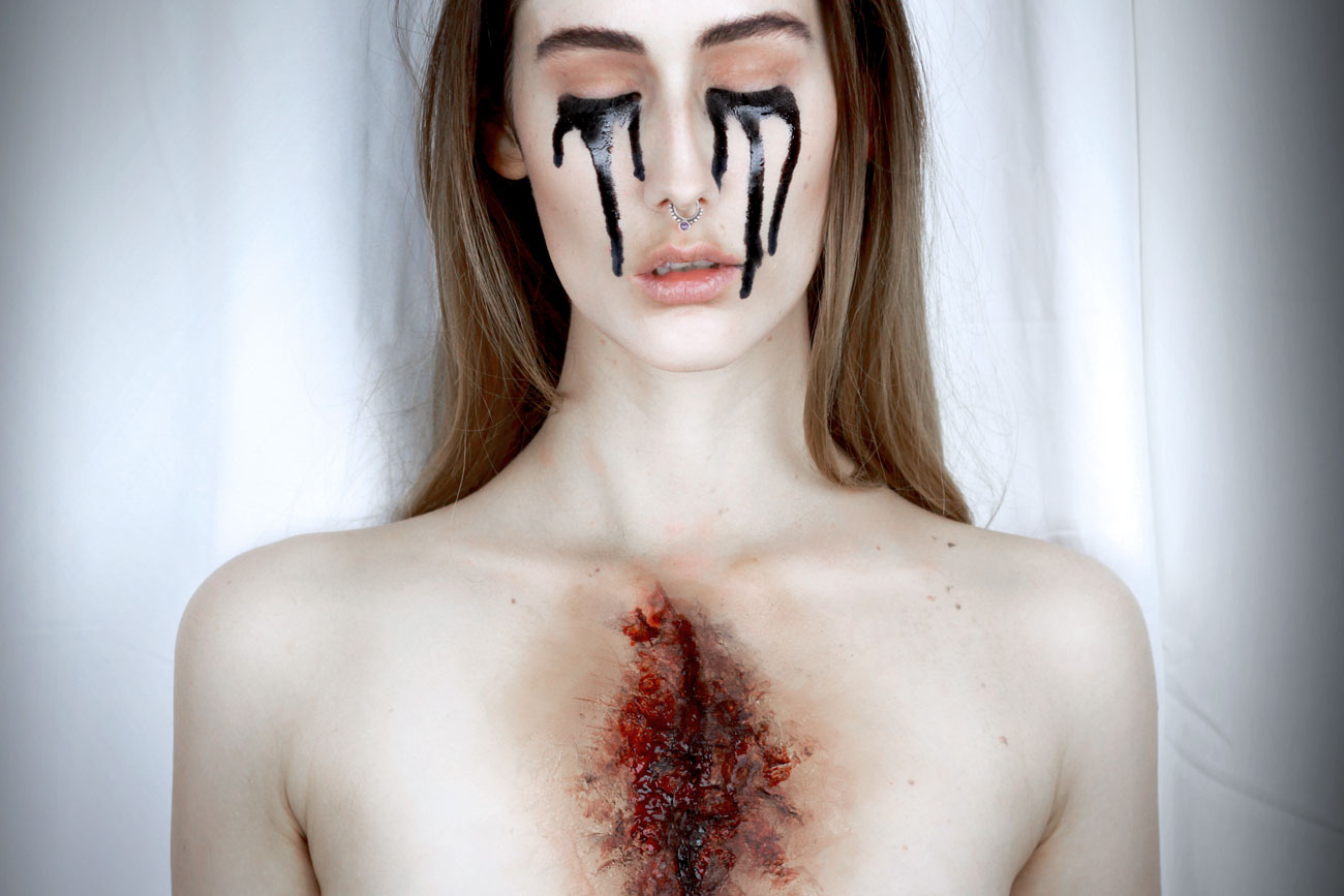 ripped heart makeup