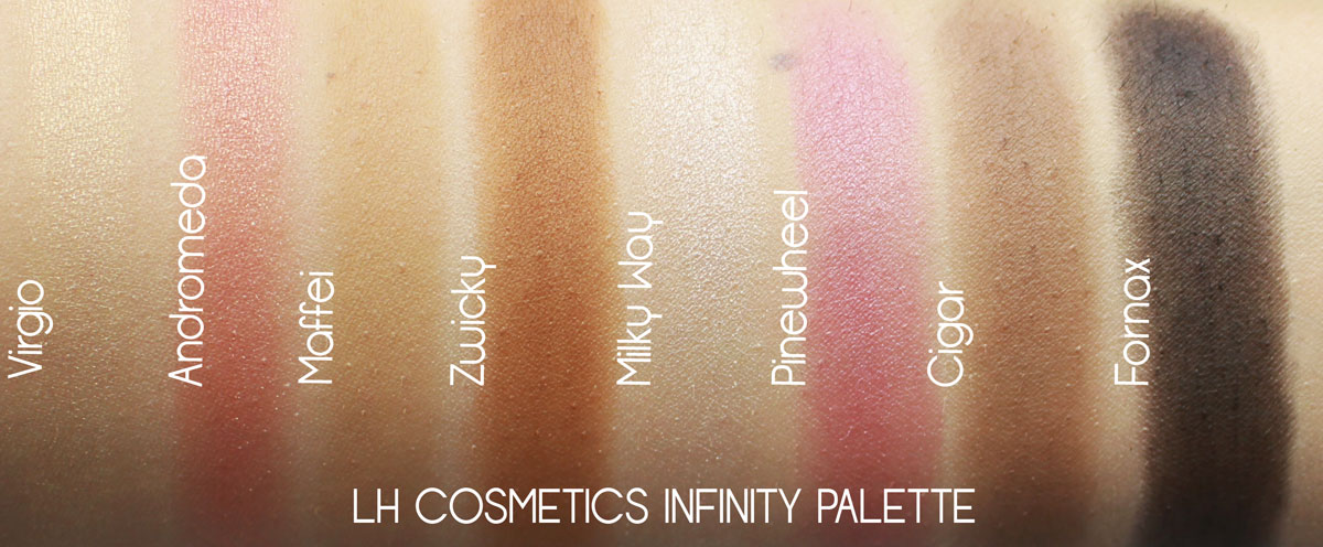 lh cosmetics infinity palette swatches