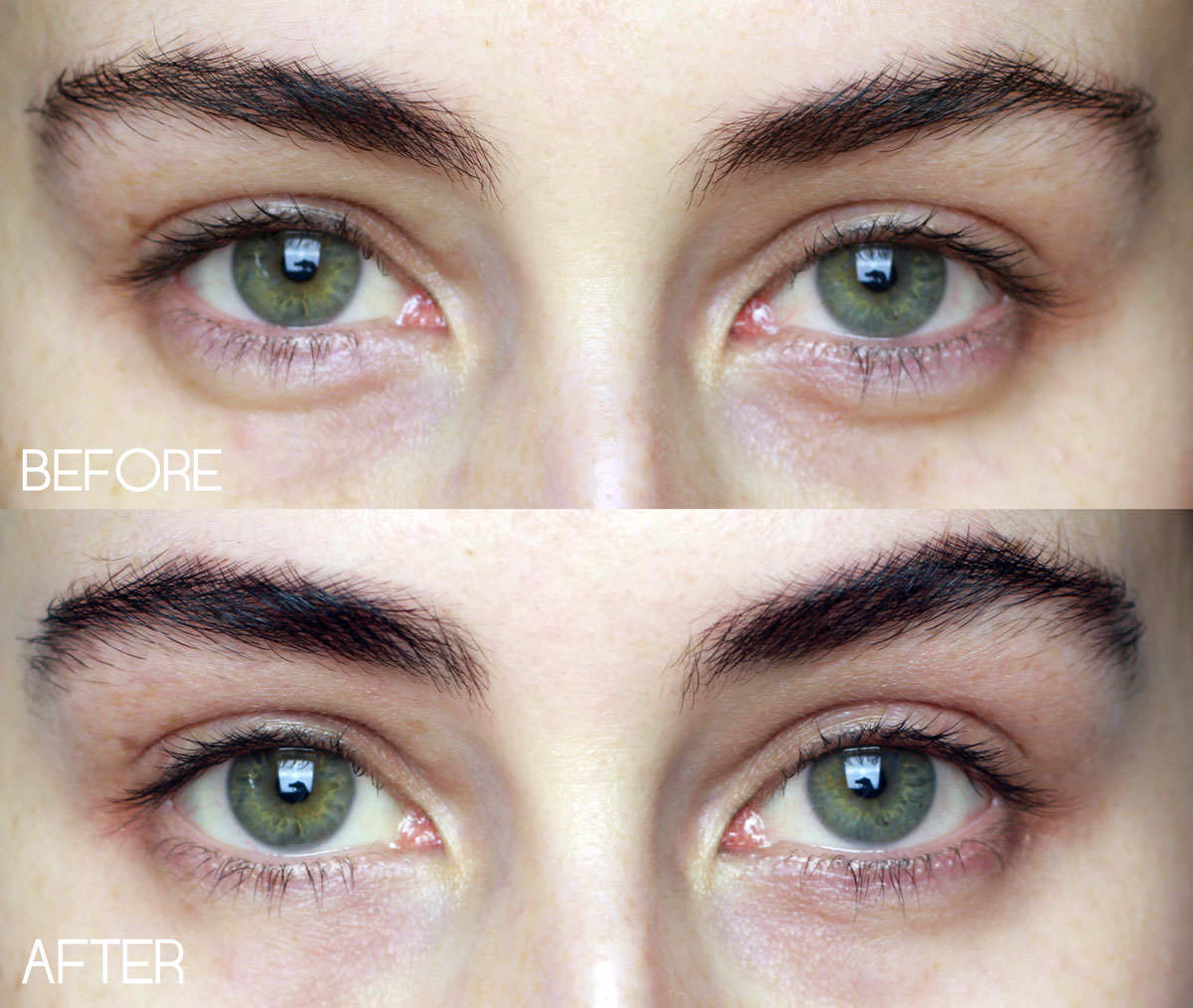Ögonbrynsfärg resultat före och efter