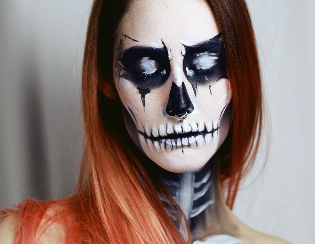 Corpse paint skeleton makeup