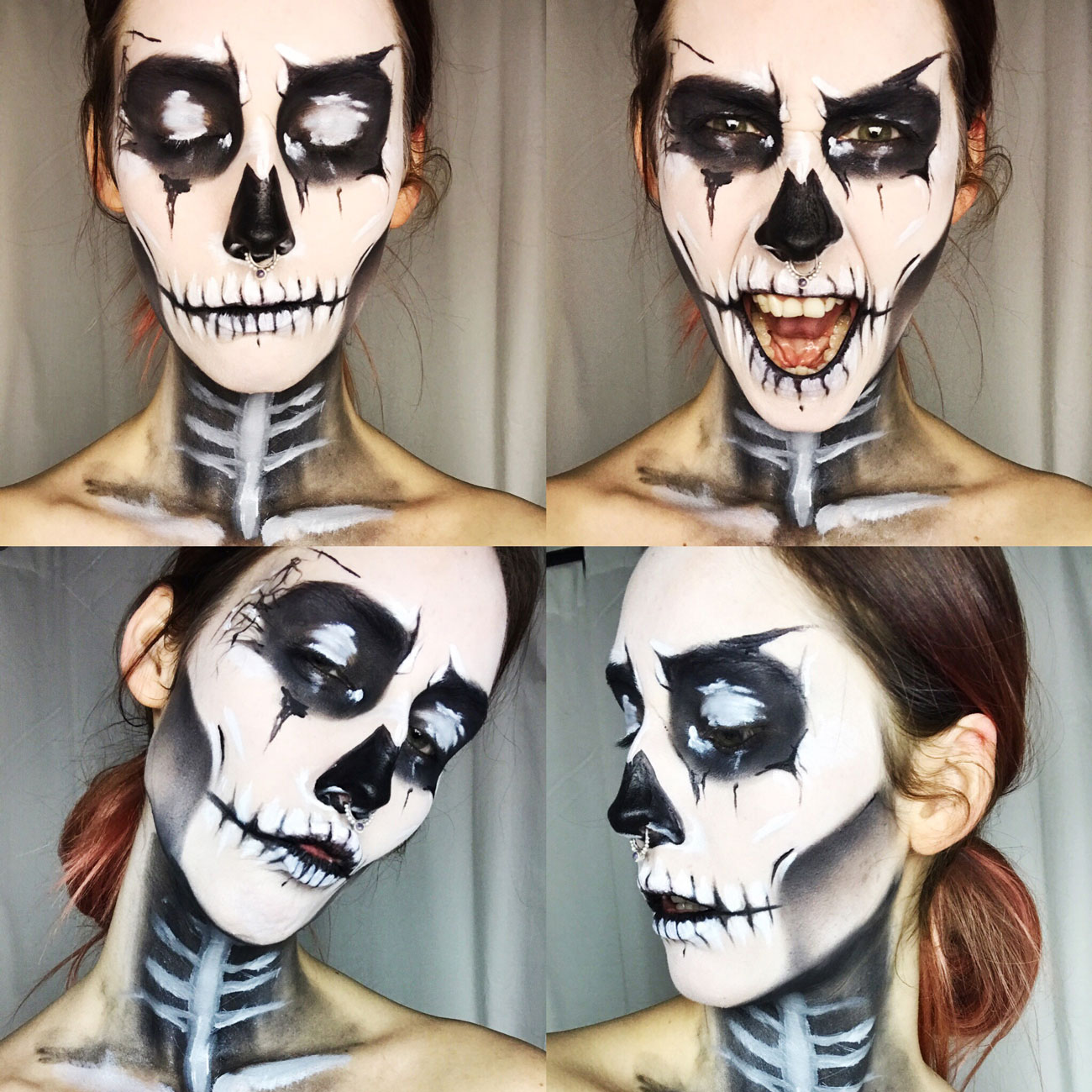 Corpse paint skeleton makeup